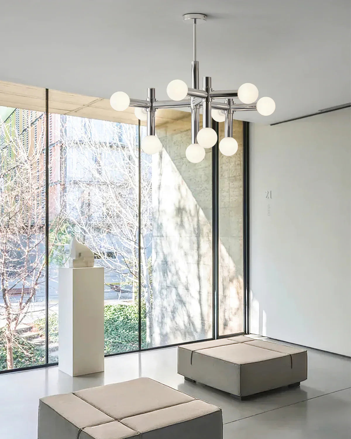 Chrome Satellite Chandelier