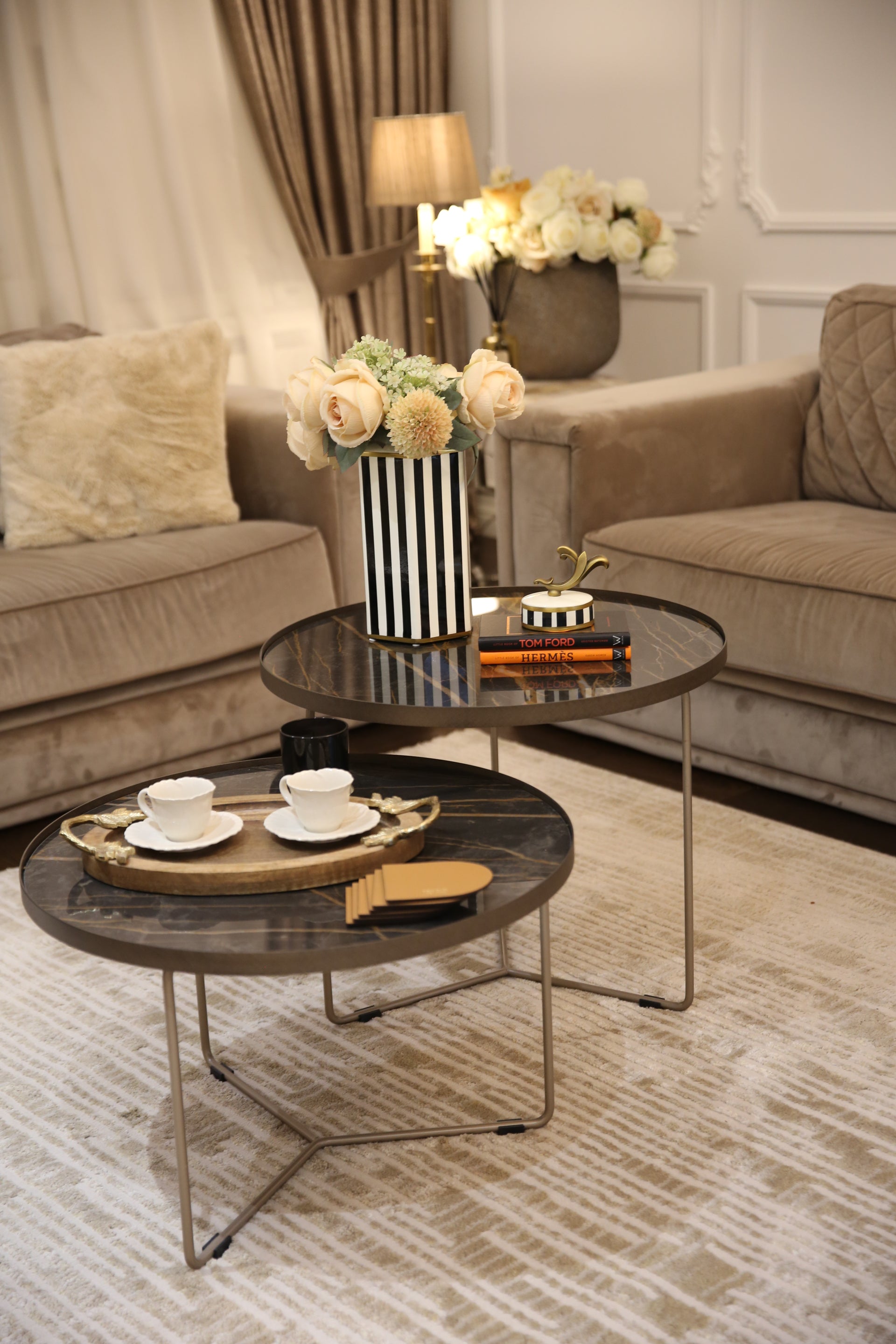 Monochrome Striped Black White Jars