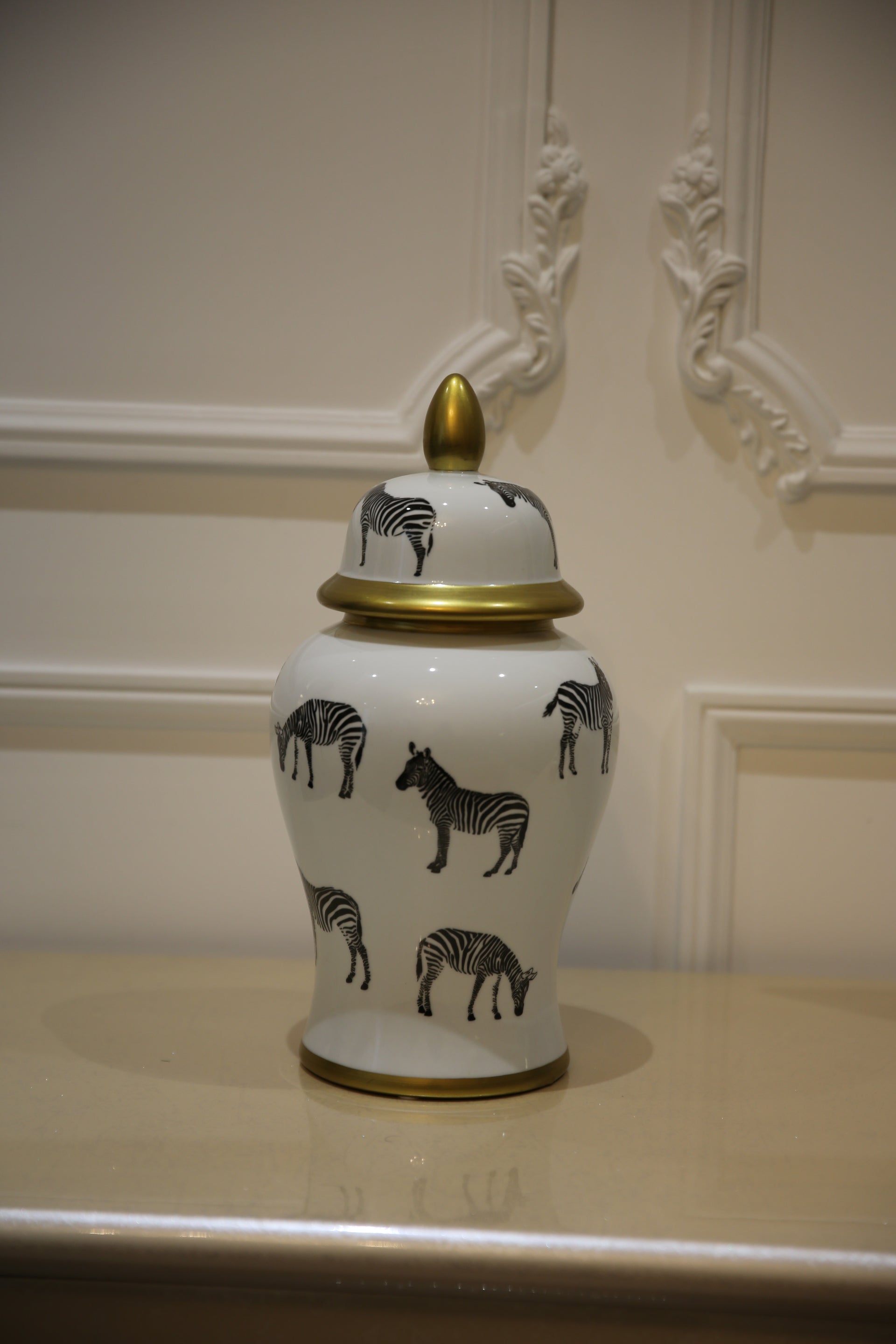 Vazo Zebre Moderne e Vizatuar me Dorë