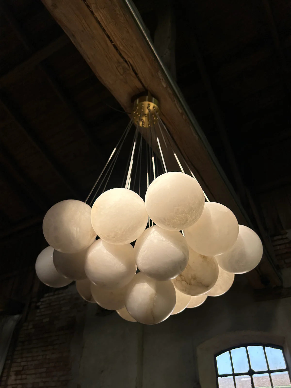 Alabaster Sphere Chandelier – 18 Light Installation