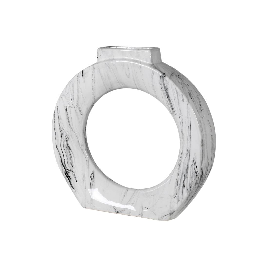 Marble Effect Ring Vase