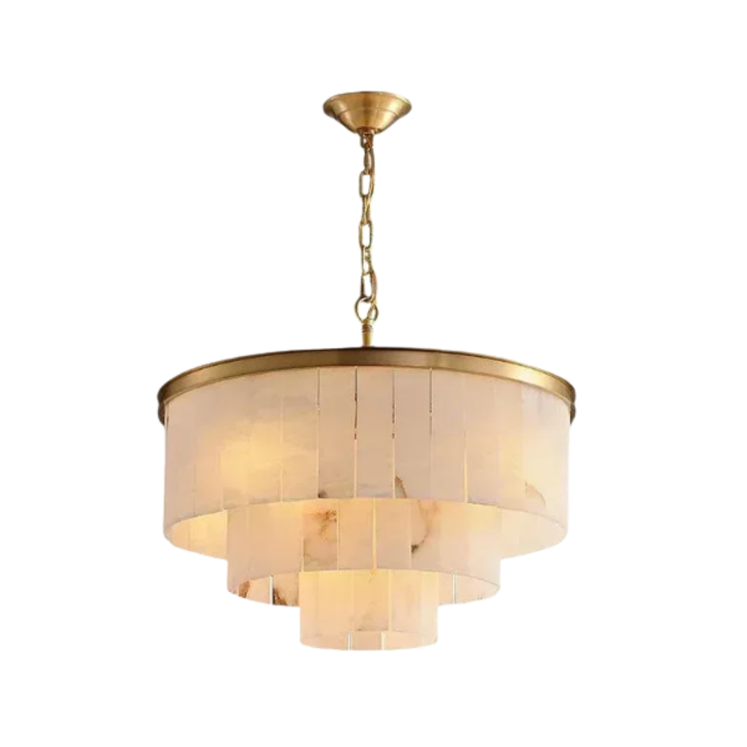 Spanish Alabaster Chandelier 3 Layers