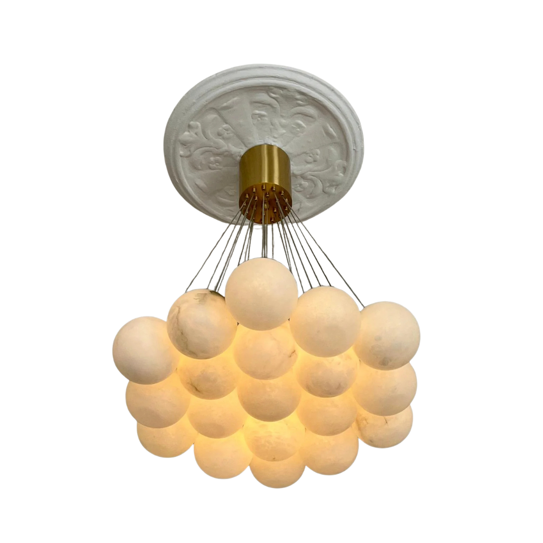 Alabaster Sphere Chandelier – 18 Light Installation